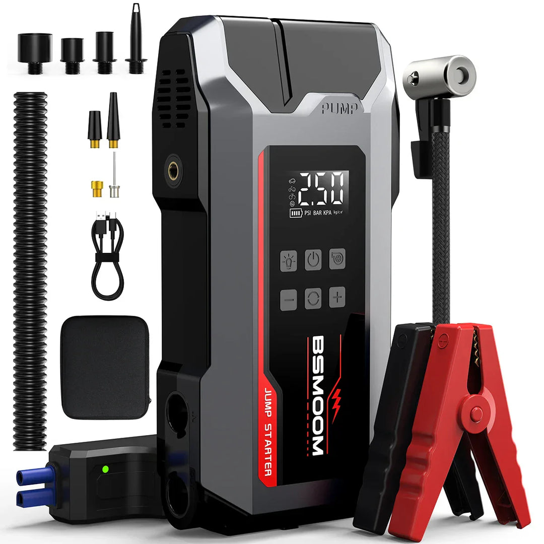 Portable Power Bank Jump Starter with Wireless Tire Inflator-Orizon Depot