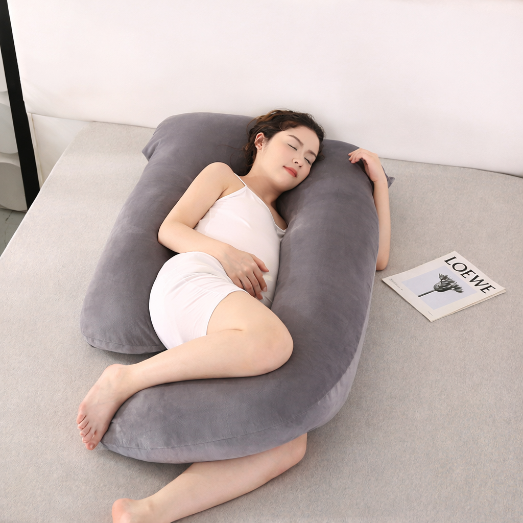 U-Shaped Pregnancy Body Pillow for Comfortable Sleep Support