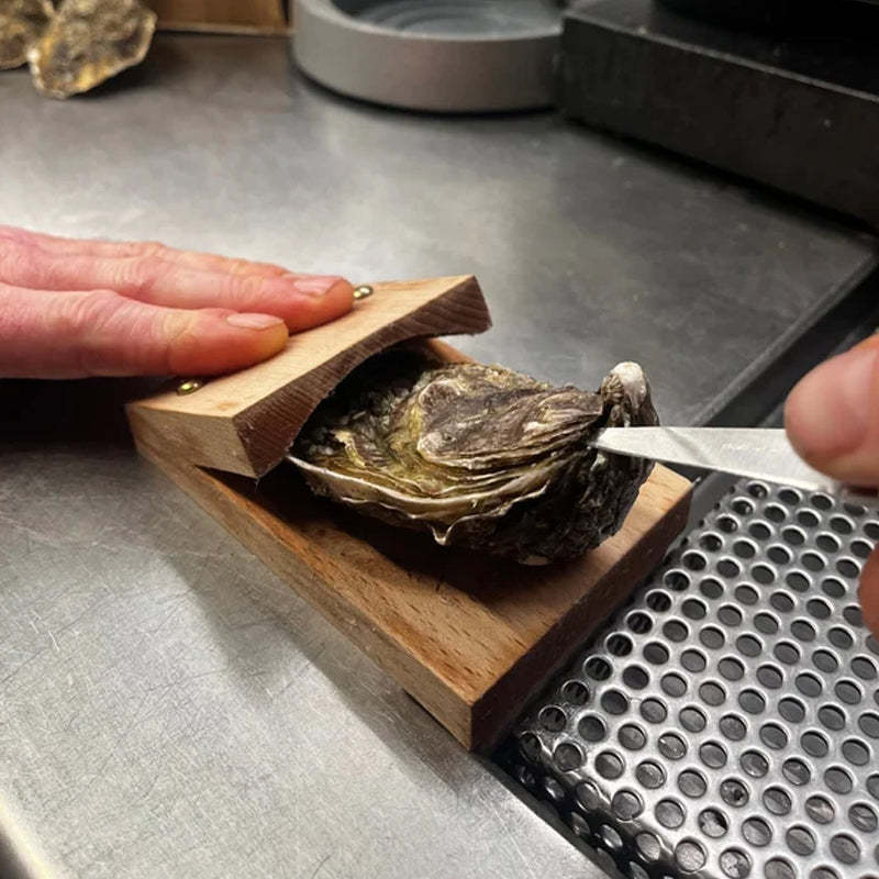 Premium Wood Handle Oyster Shell Opener Clamp-Orizon Depot