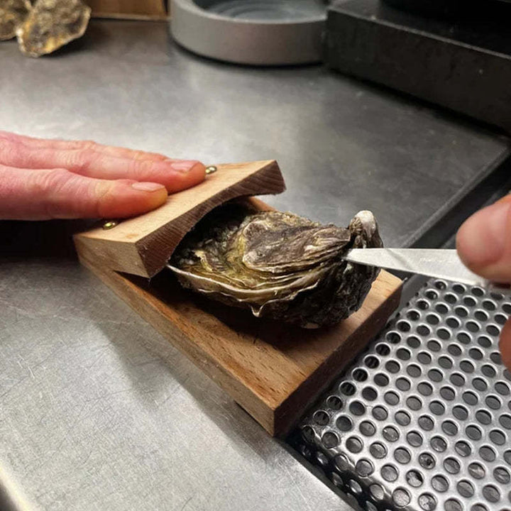 Premium Wood Handle Oyster Shell Opener Clamp-Orizon Depot