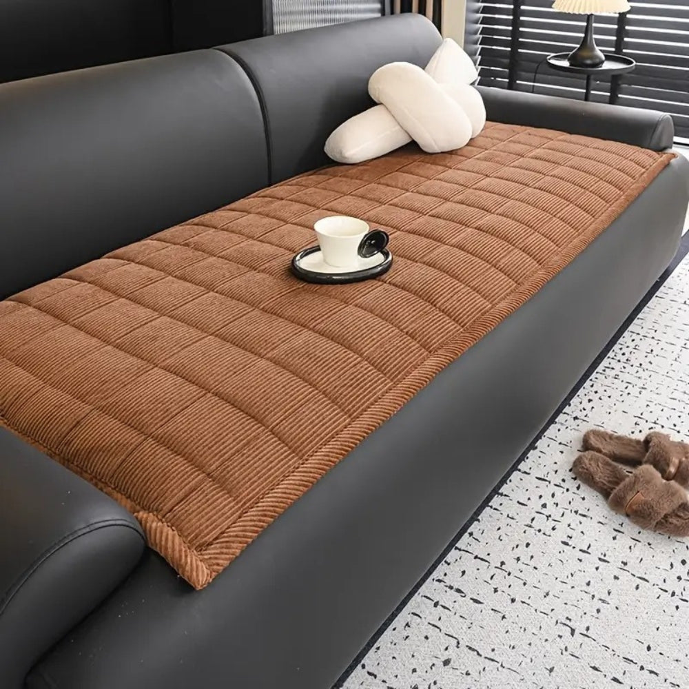 Washable Quilted Sofa Throw for Decorative Living Room Protection