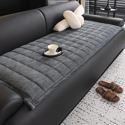 Washable Quilted Sofa Throw for Decorative Living Room Protection