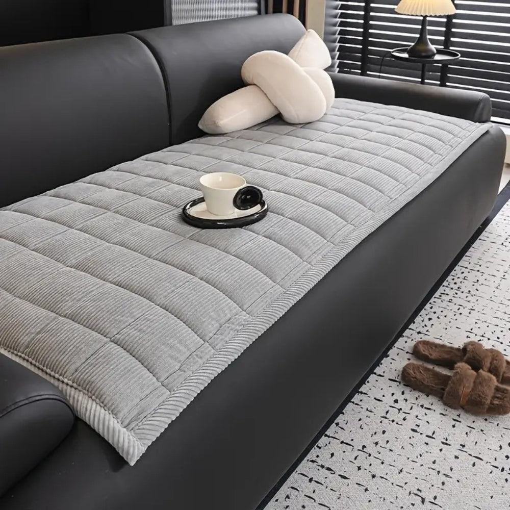 Washable Quilted Sofa Throw for Decorative Living Room Protection