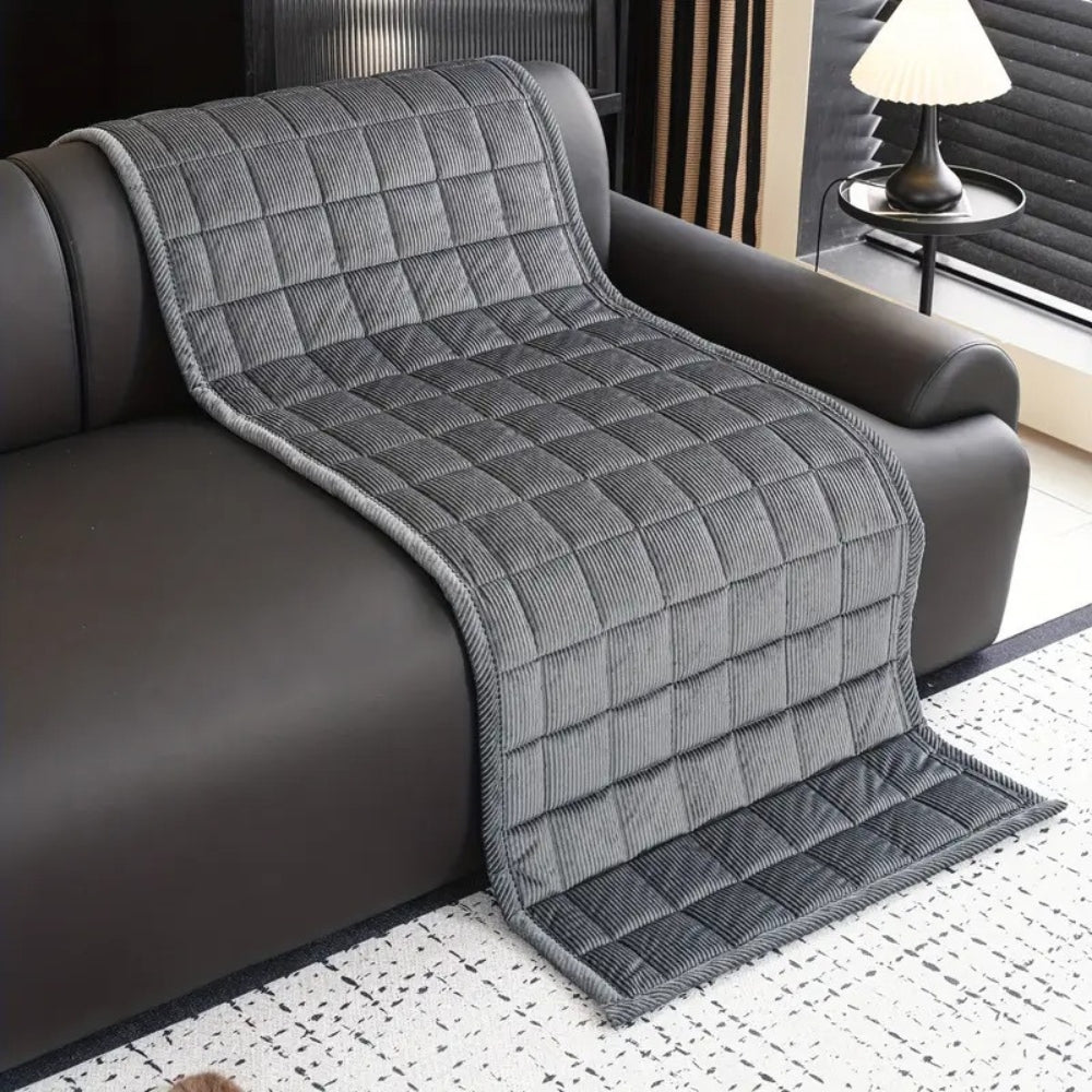Washable Quilted Sofa Throw for Decorative Living Room Protection