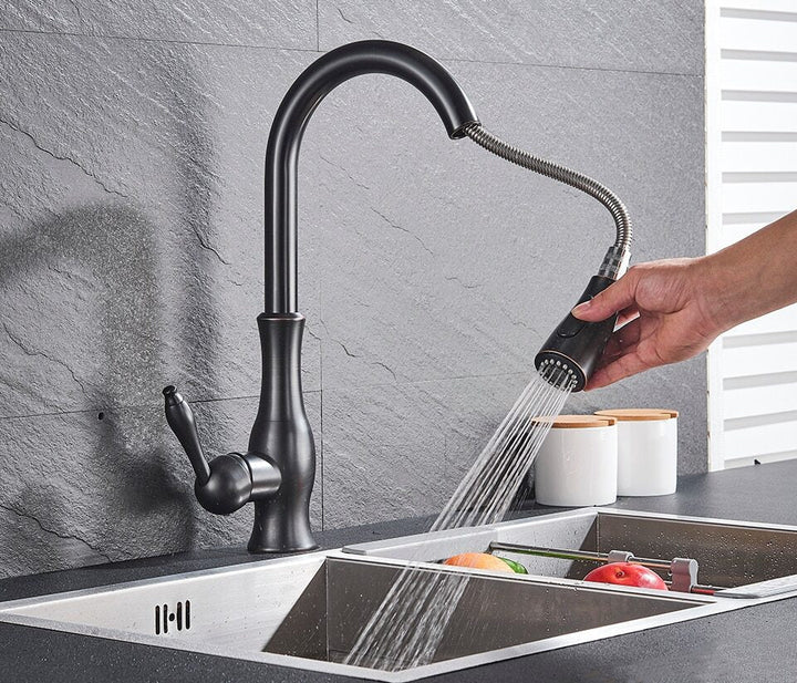 Retractable Kitchen Faucet - Easy Pull Down Spray Head-Orizon Depot