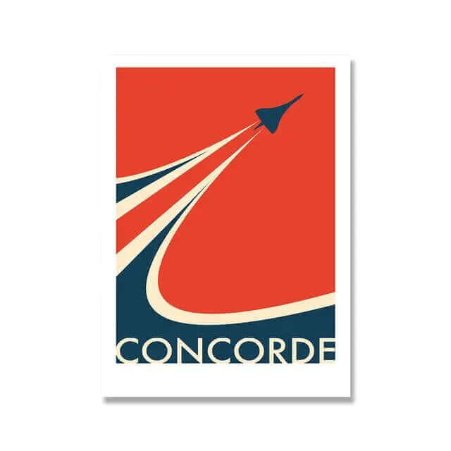 Retro Concorde Airplane Canvas Poster for Aviation Enthusiasts-Orizon Depot