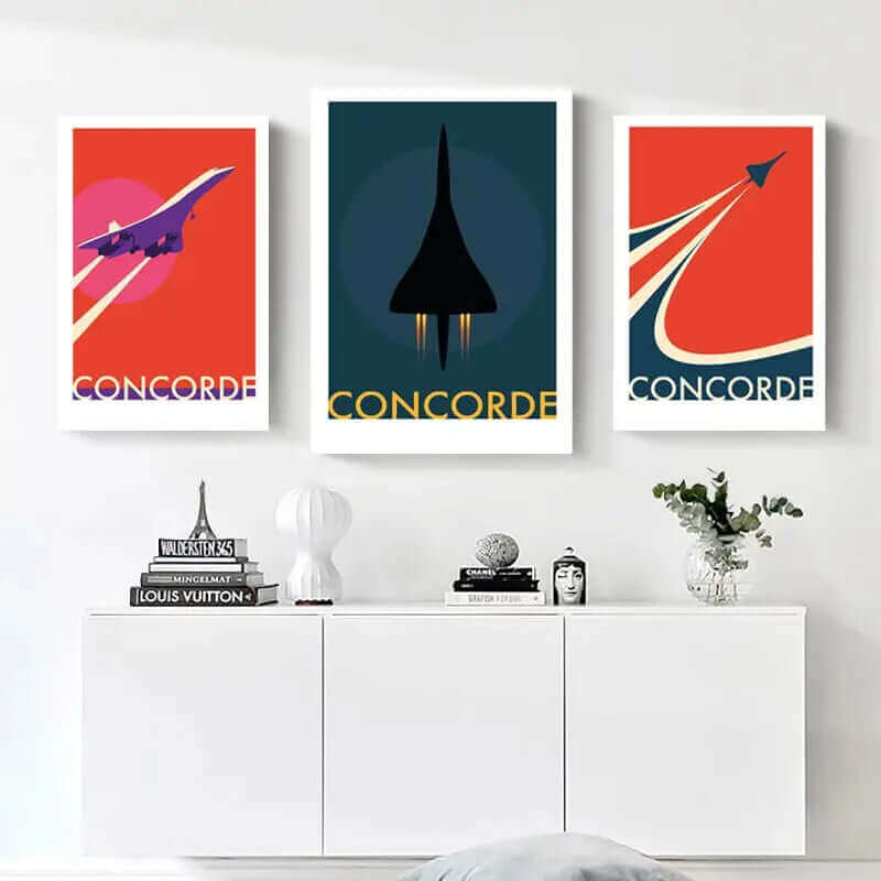 Retro Concorde Airplane Canvas Poster for Aviation Enthusiasts-Orizon Depot