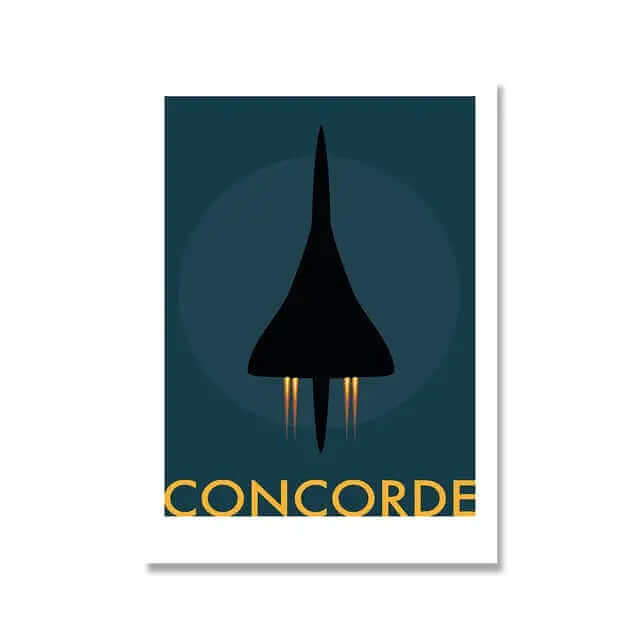 Retro Concorde Airplane Canvas Poster for Aviation Enthusiasts-Orizon Depot