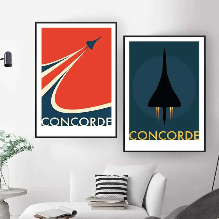 Retro Concorde Airplane Canvas Poster for Aviation Enthusiasts-Orizon Depot
