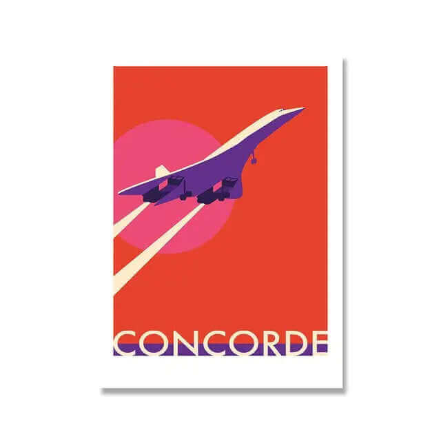 Retro Concorde Airplane Canvas Poster for Aviation Enthusiasts-Orizon Depot