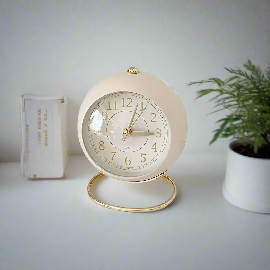 Retro Vintage Style Gold Accent Alarm Clock-Orizon Depot