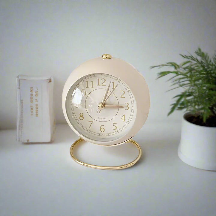 Retro Vintage Style Gold Accent Alarm Clock-Orizon Depot