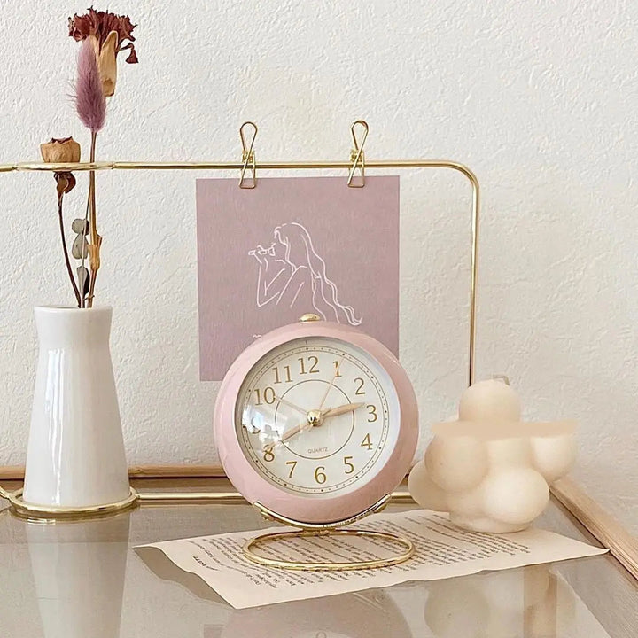 Retro Vintage Style Gold Accent Alarm Clock-Orizon Depot