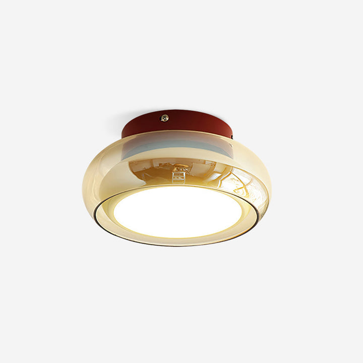 Retro Glass Flush Mount Ceiling Light | LED Indoor Fixture