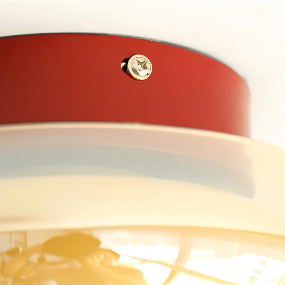 Retro Glass Flush Mount Ceiling Light | LED Indoor Fixture