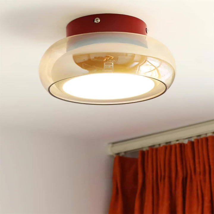Retro Glass Flush Mount Ceiling Light | LED Indoor Fixture