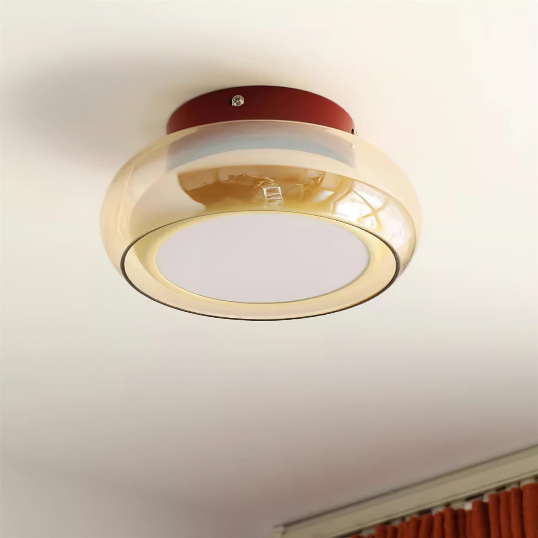 Retro Glass Flush Mount Ceiling Light | LED Indoor Fixture