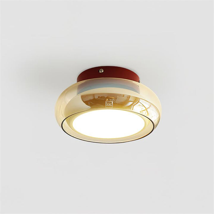 Retro Glass Flush Mount Ceiling Light | LED Indoor Fixture