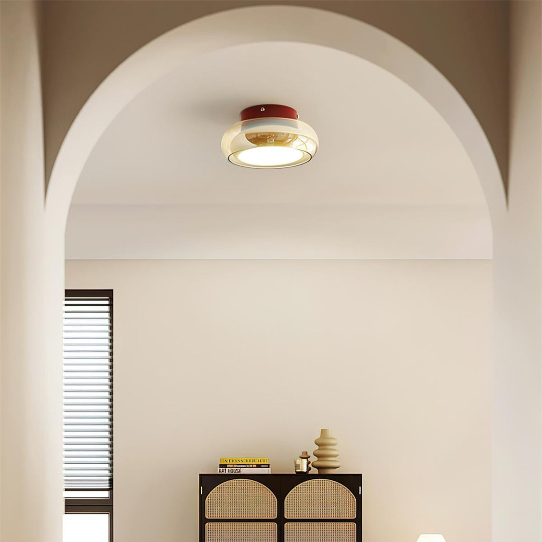 Retro Glass Flush Mount Ceiling Light | LED Indoor Fixture