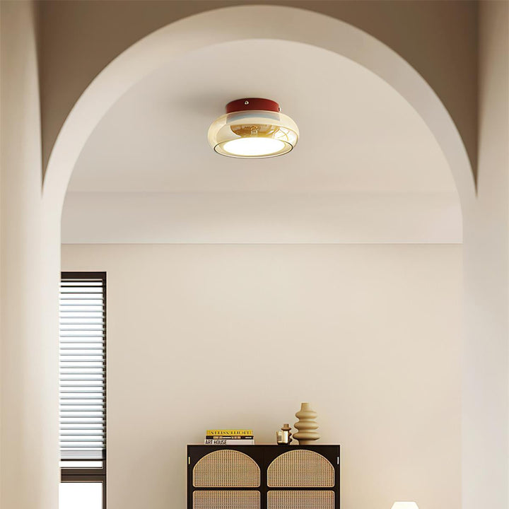 Retro Glass Flush Mount Ceiling Light | LED Indoor Fixture