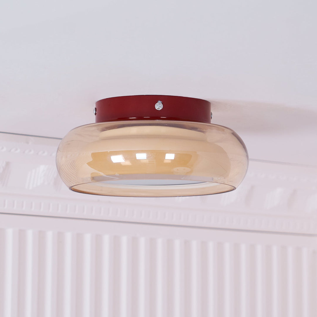 Retro Glass Flush Mount Ceiling Light | LED Indoor Fixture