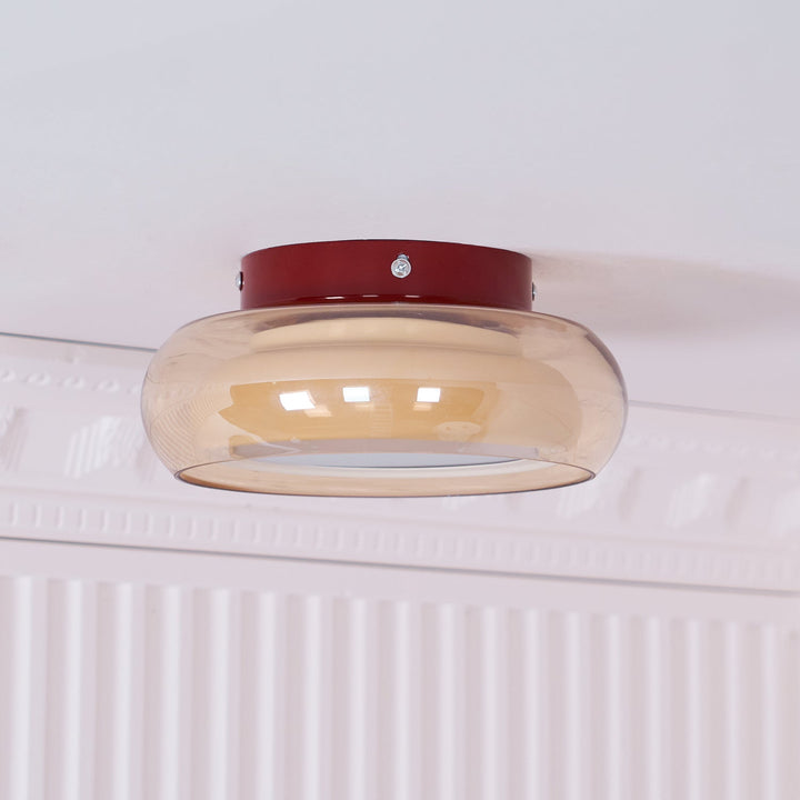 Retro Glass Flush Mount Ceiling Light | LED Indoor Fixture