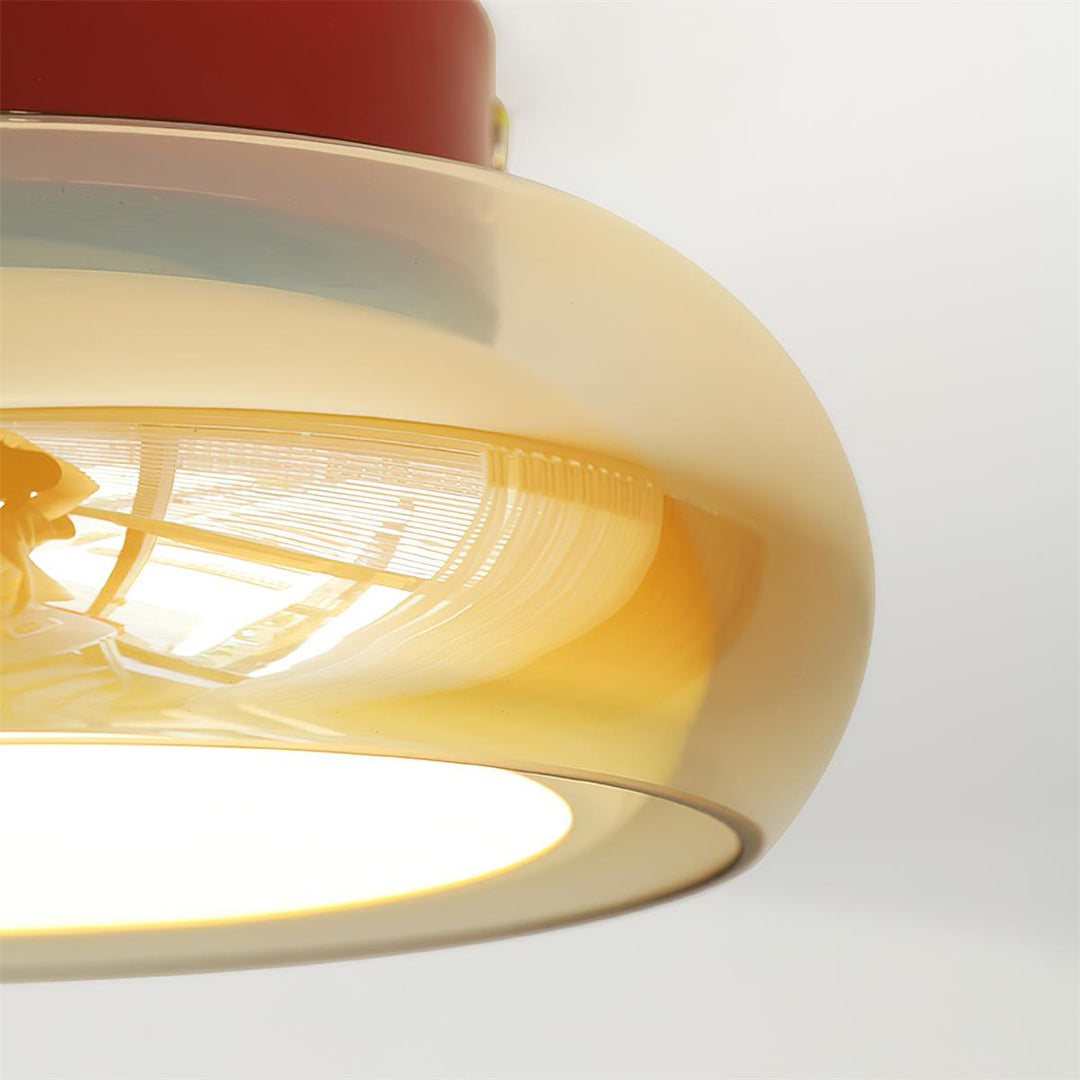 Retro Glass Flush Mount Ceiling Light | LED Indoor Fixture
