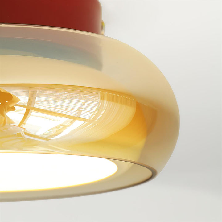 Retro Glass Flush Mount Ceiling Light | LED Indoor Fixture