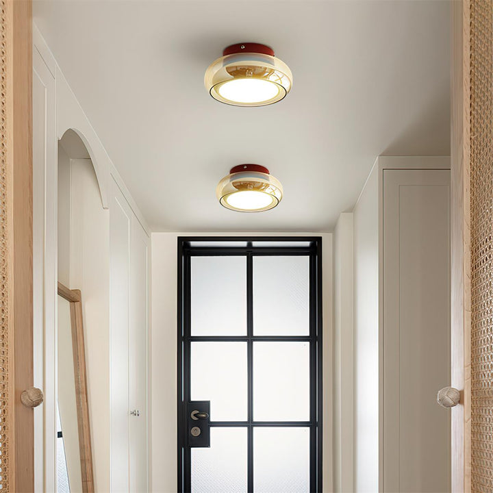 Retro Glass Flush Mount Ceiling Light | LED Indoor Fixture