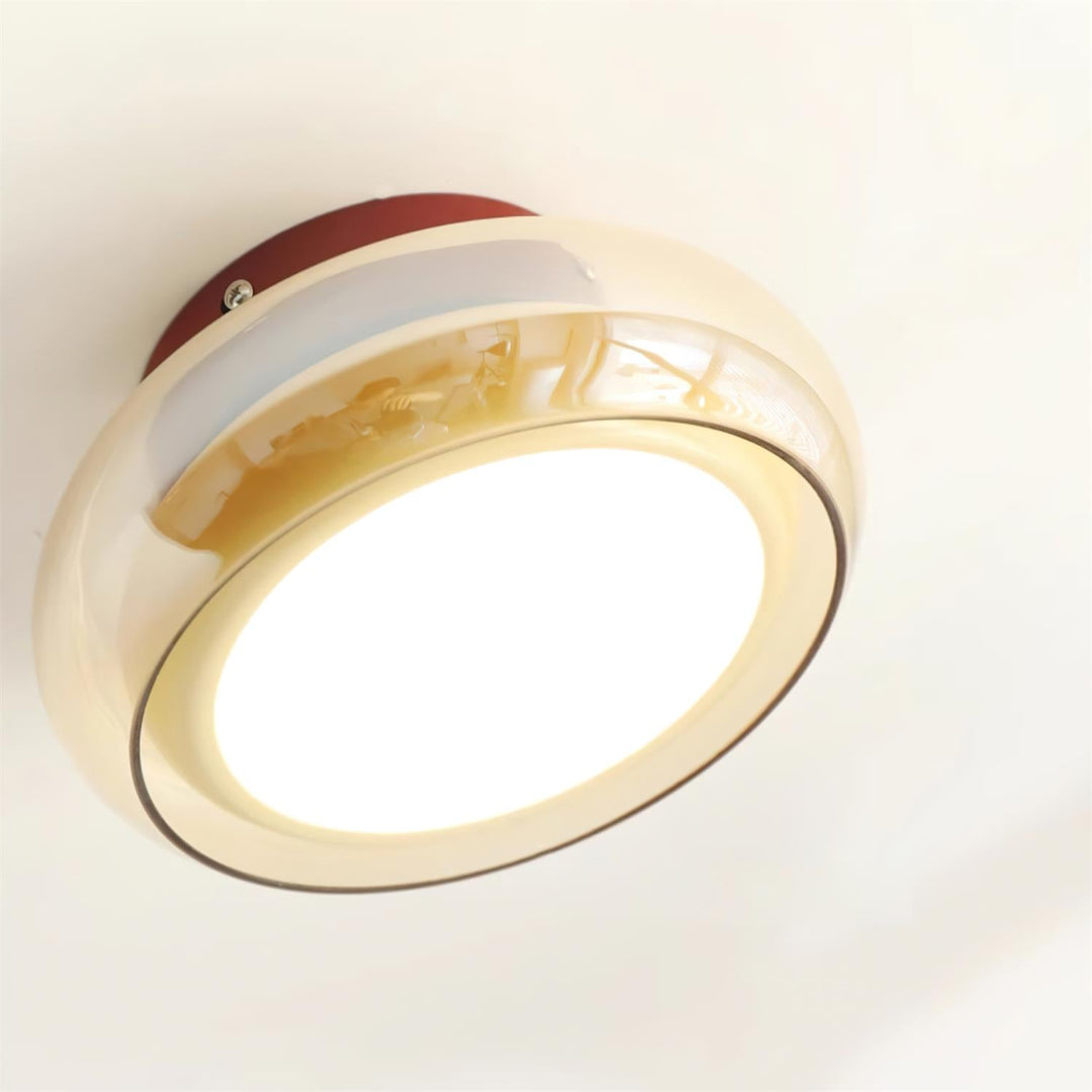 Retro Glass Flush Mount Ceiling Light | LED Indoor Fixture