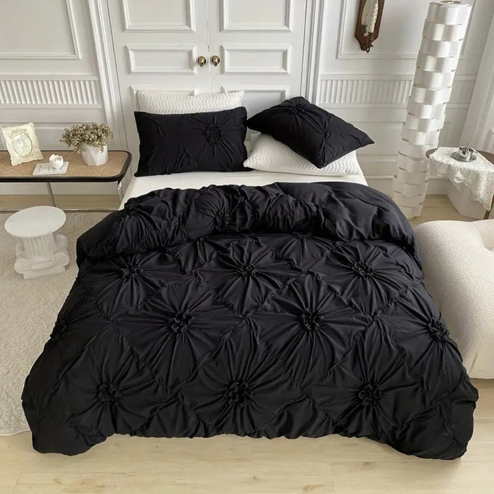 Elegant Ruffle Duvet Cover Set with Floral Pattern for Stylish Bedrooms-Orizon Depot