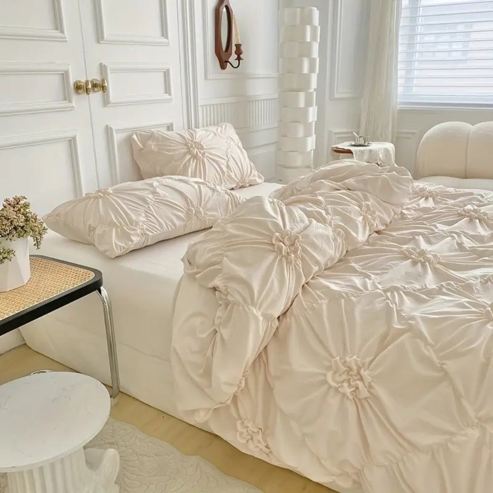 Elegant Ruffle Duvet Cover Set with Floral Pattern for Stylish Bedrooms-Orizon Depot