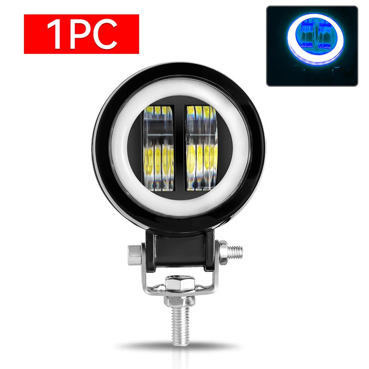 20W 3-Inch Motorcycle LED Angel Eye Work Fog Light Bar for Offroad Use