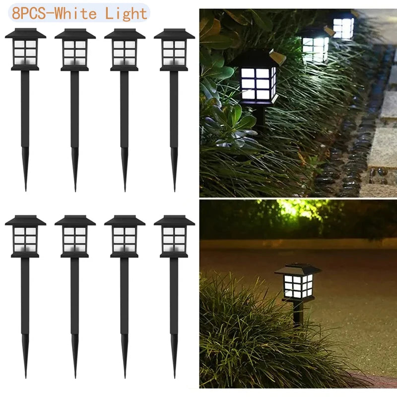 8 Pack Solar Garden Pathway Lights for Outdoor Yard and Walkway Decor