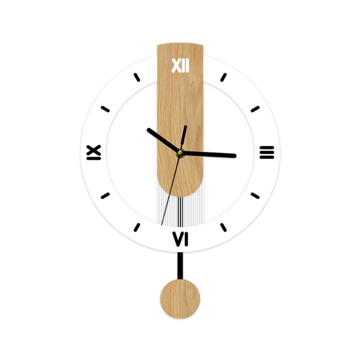 Minimalist Pendulum Wall Clock | Modern Acrylic and Wood Style