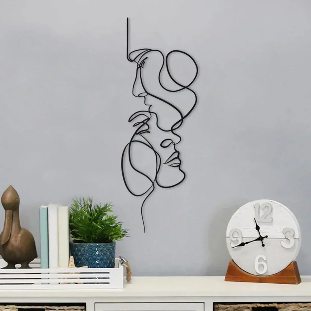 Black Metal Wall Art | Abstract Sculpture for Home Decor-Orizon Depot