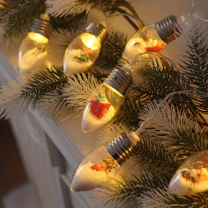 Christmas's LED Snowball Clear Bulb String Lights with Santa and