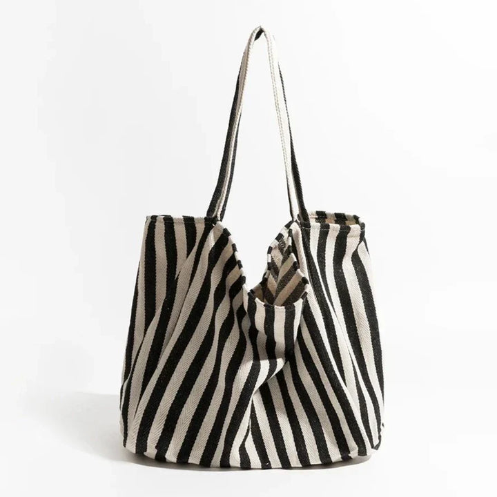 Striped Linen Tote Bag for Stylish Everyday Use-Orizon Depot