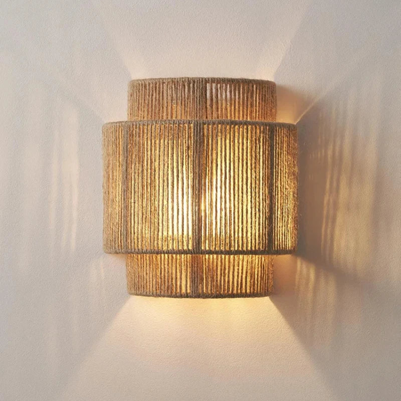 Handwoven Rattan Wall Lamp for Stylish Home Decor