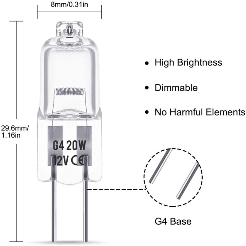 G4 12V LED Lamp Bulbs 10W 20W Eco-Friendly Halogen Light Bulbs