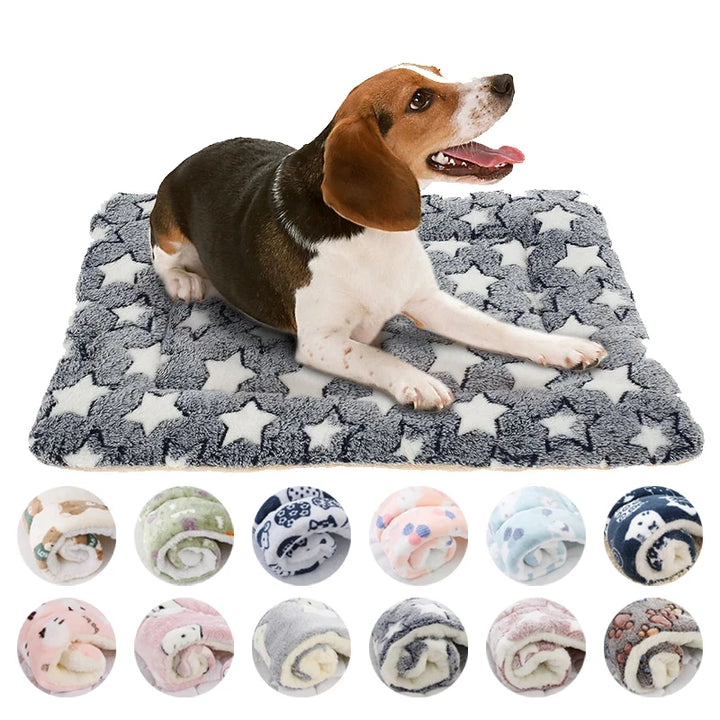 Cozy Flannel Pet Sleeping Mat for Dogs and Cats - Winter Bed Cushion