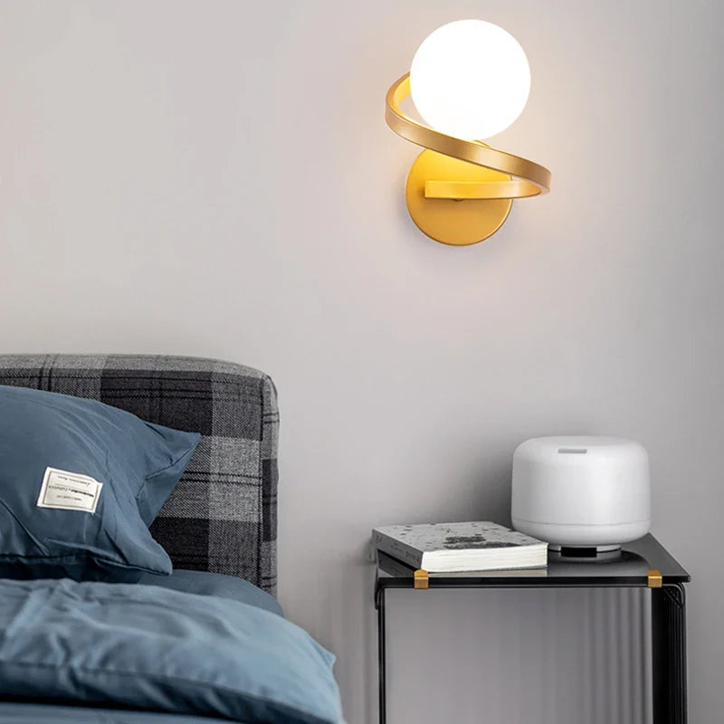 Modern Dual LED Globe Wall Light Fixture