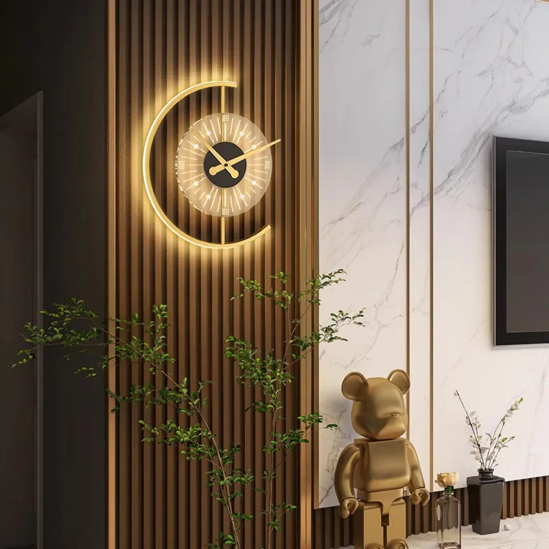 Post-Modern LED Wall Lamp Clock for Stylish Home Decor