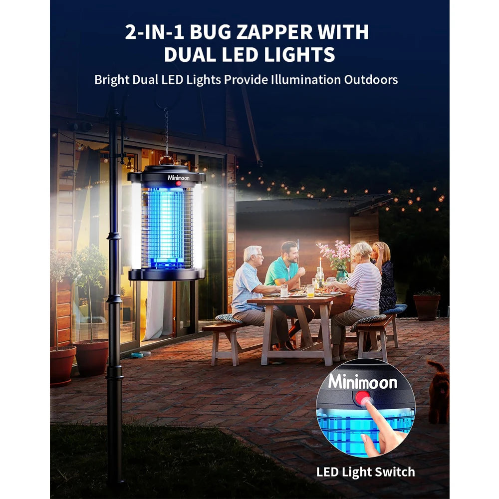 Outdoor Mosquito Zapper with Dual LED Light and 4200V Electric Trap