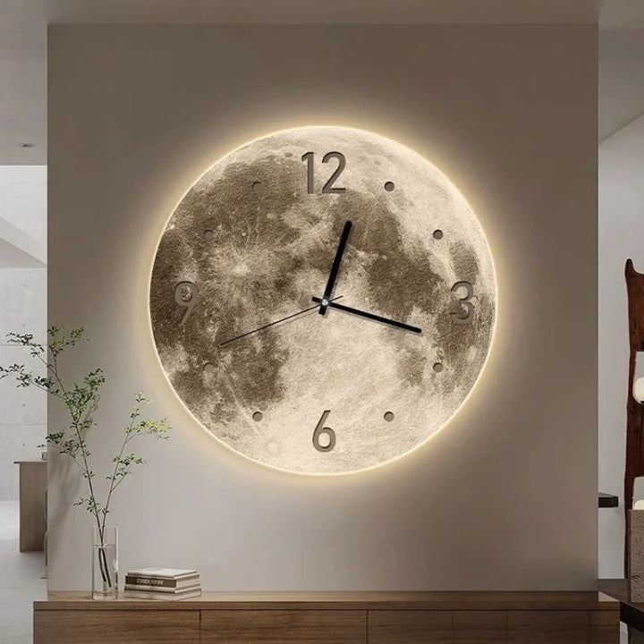 Illuminated Moon Design LED Wall Clock for Unique Home Decor