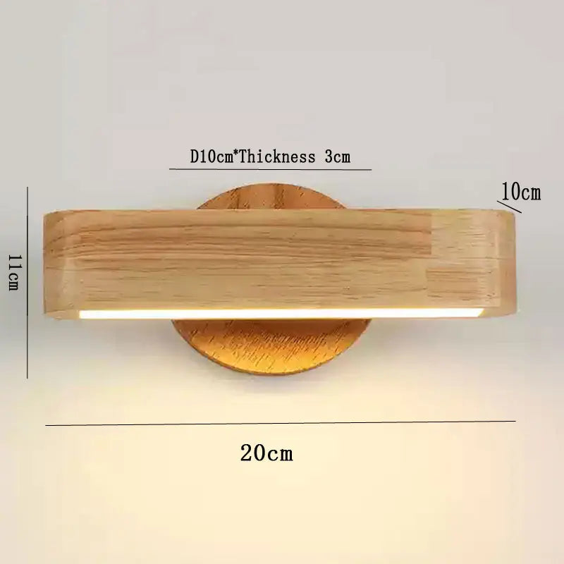 Rotating Wall Lamp | Solid Wood and Aluminum Modern Design