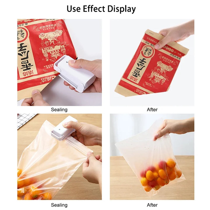 Compact Heat Sealer for Plastic Food Bags - Mini Package Sealing Machine