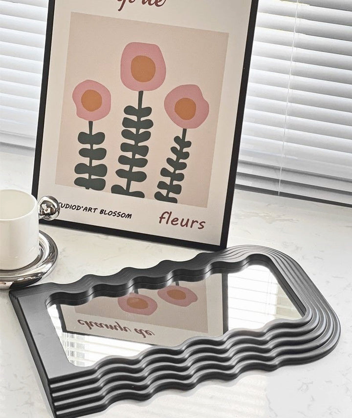 Wave Shock Retro Mirror - Stylish Reflective Decor for Any Space-Orizon Depot