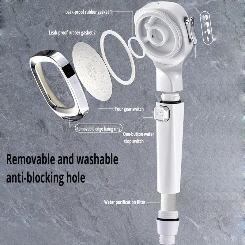 Water-Saving High Pressure Shower Head with 3 Adjustable Modes
