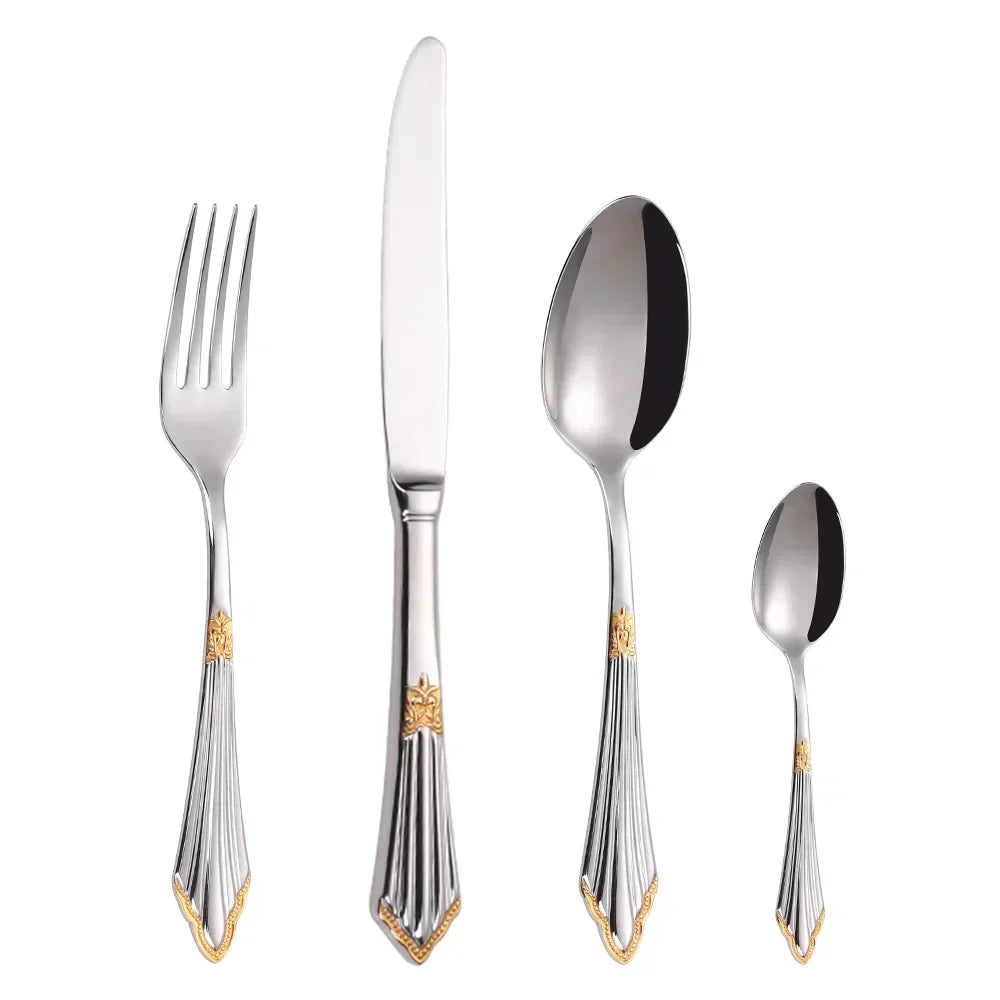 Elegant Golden Cutlery Set - Luxurious Dining Experience-Orizon Depot